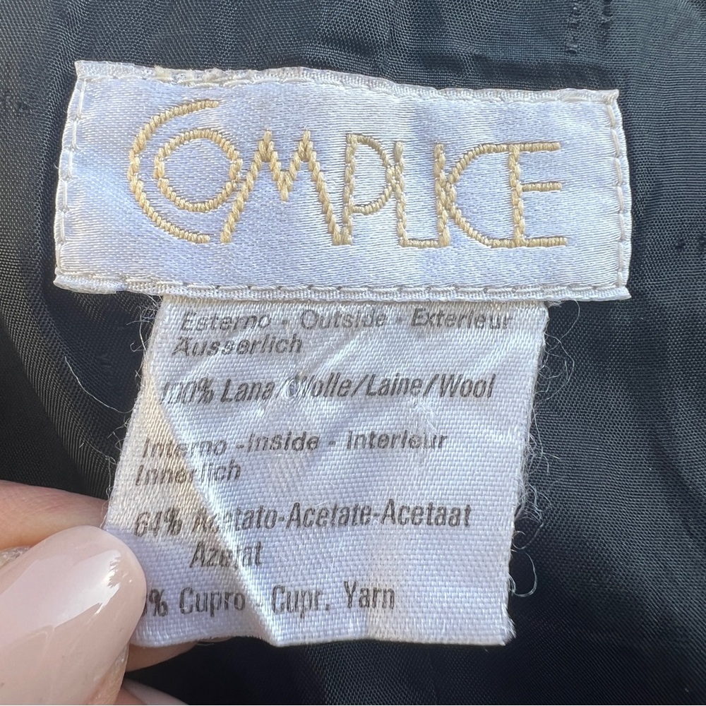 COMPLICE Vintage Tuxedo Jacket With Tails Wool Made In Italy Women’s Size 8 - Picture 8 of 11